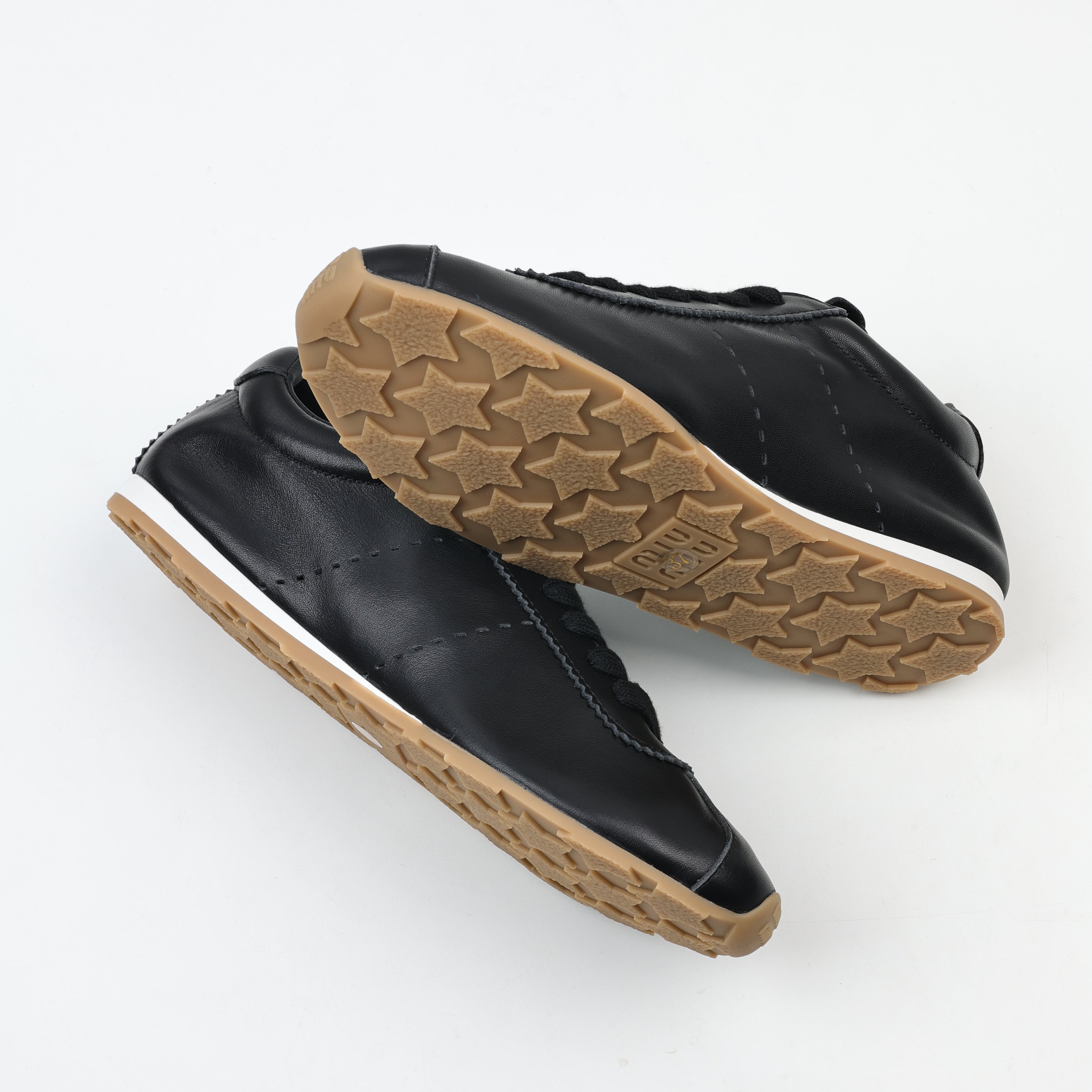 Miu Miu Plume Mordoré Calfskin Low Top Sneakers