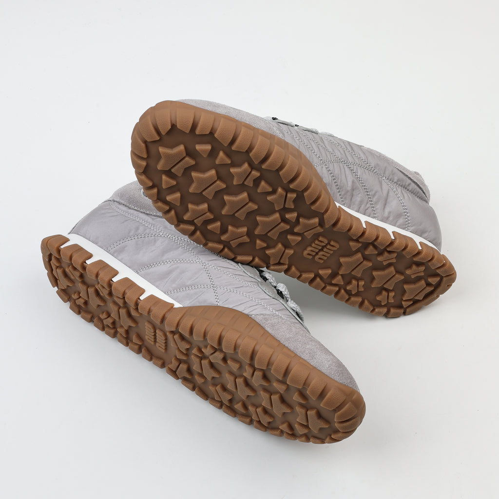 Miu Miu Tyre Technical Fabric and Suede Sneakers