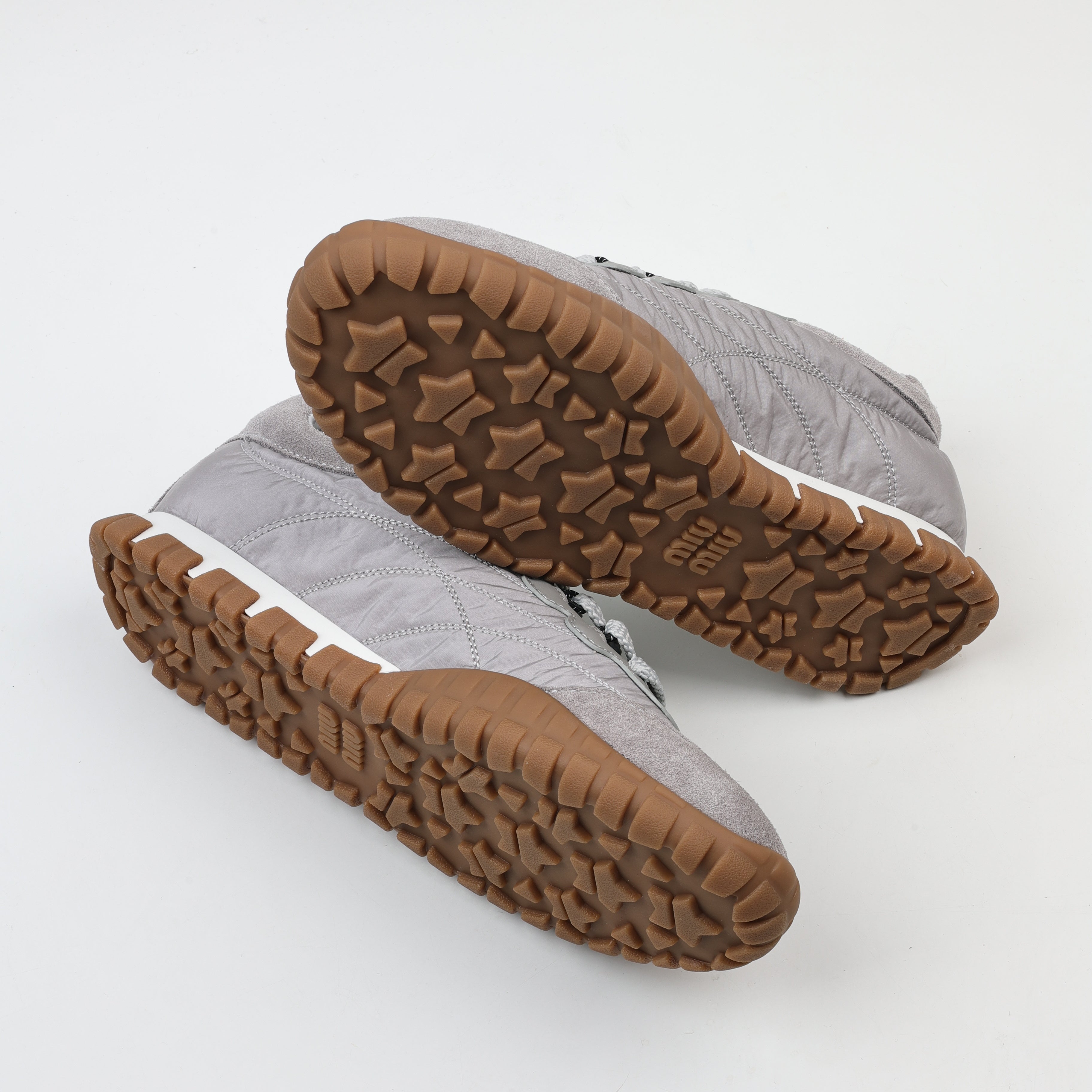 Miu Miu Tyre Technical Fabric and Suede Sneakers
