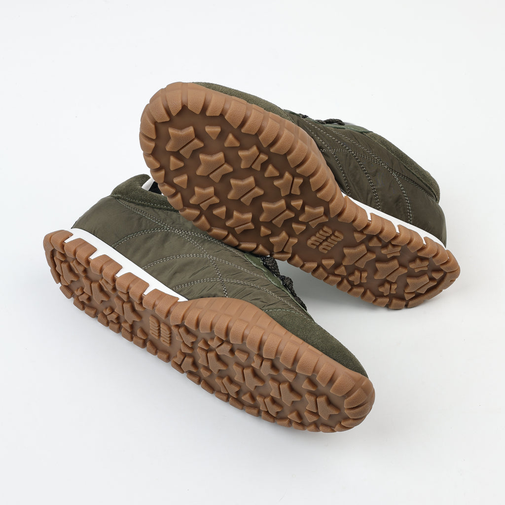 Miu Miu Tyre Technical Fabric and Suede Sneakers