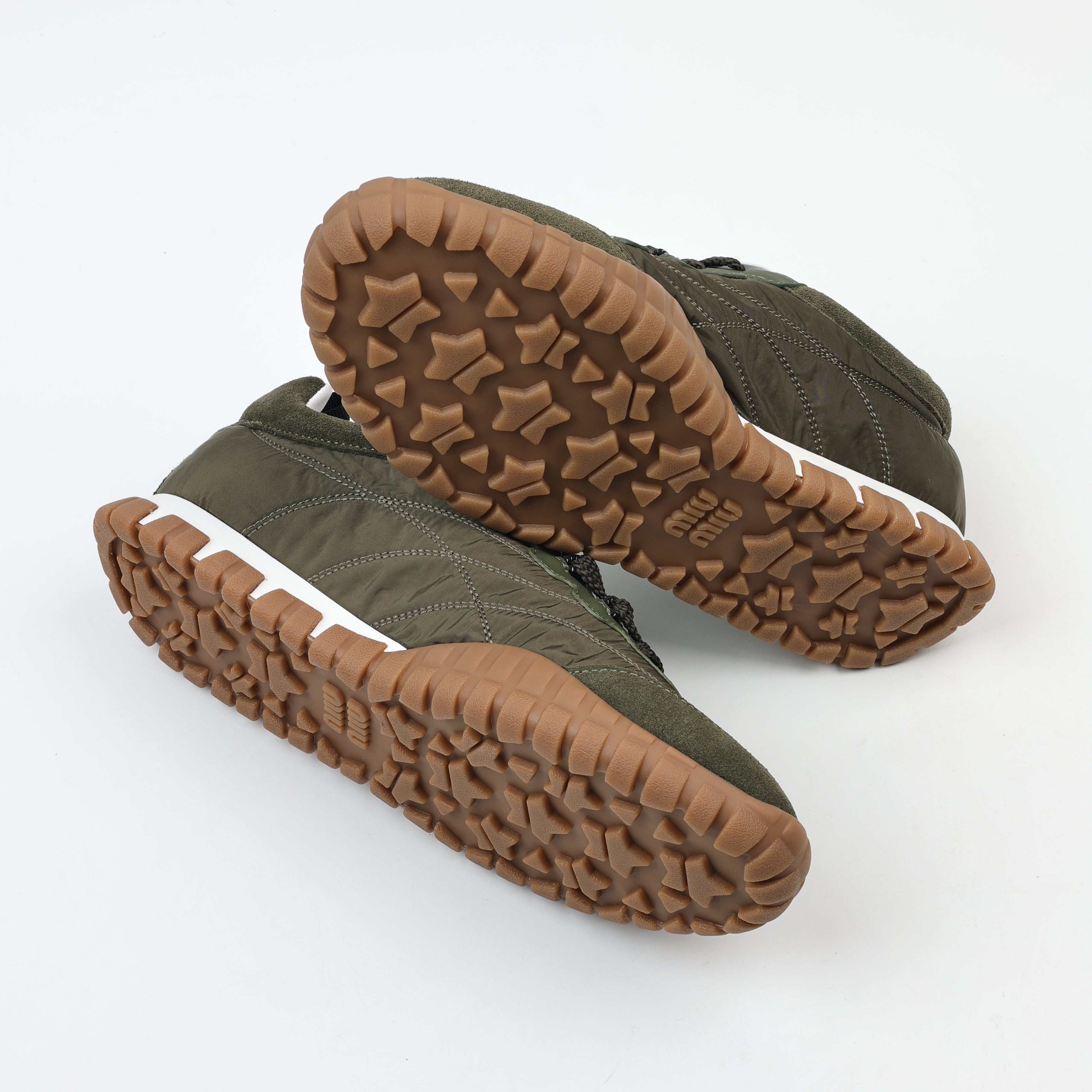 Miu Miu Tyre Technical Fabric and Suede Sneakers