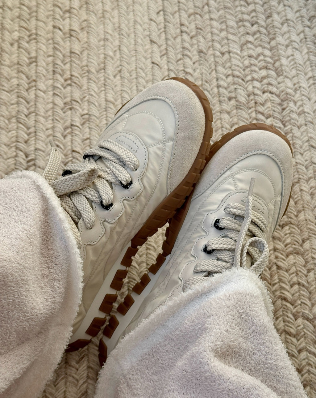 Miu Miu Tyre Technical Fabric and Suede Sneakers