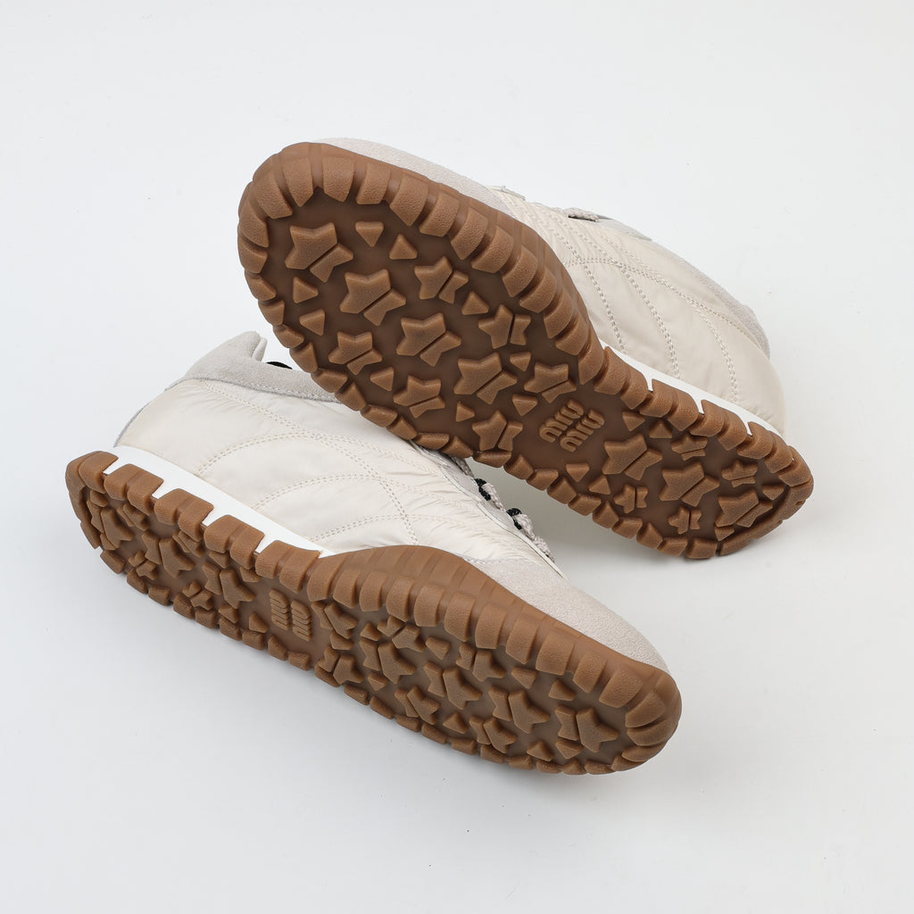 Miu Miu Tyre Technical Fabric and Suede Sneakers