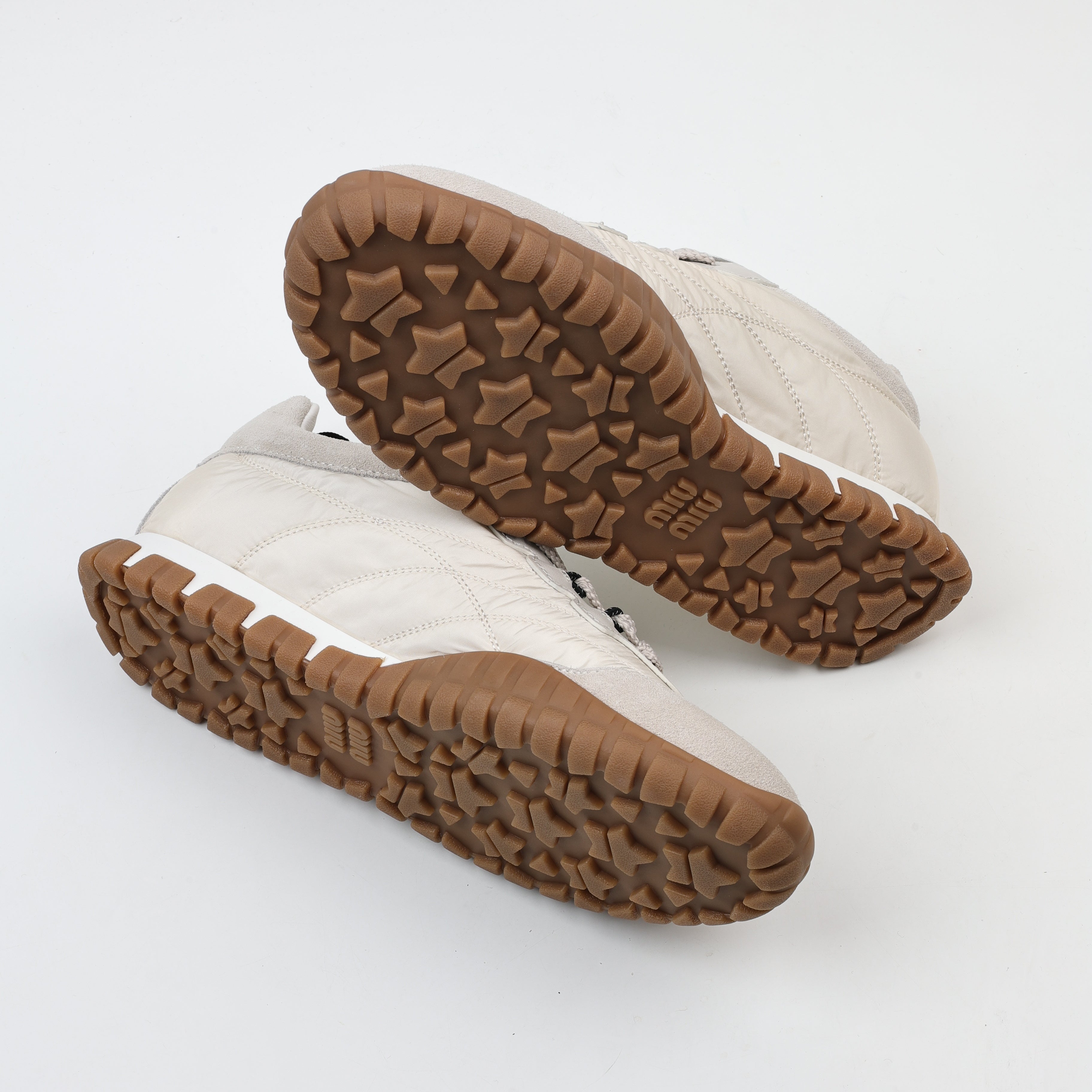 Miu Miu Tyre Technical Fabric and Suede Sneakers