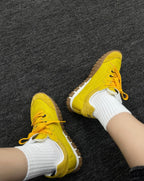Miu Miu Tyre Technical Fabric and Suede Sneakers