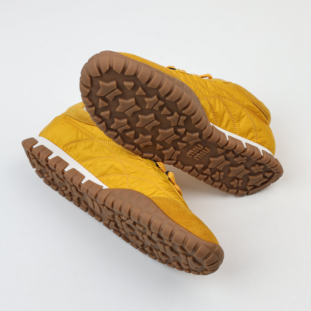 Miu Miu Tyre Technical Fabric and Suede Sneakers