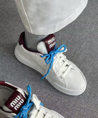 Miu Miu Double Laces Leather Low Top Sneakers