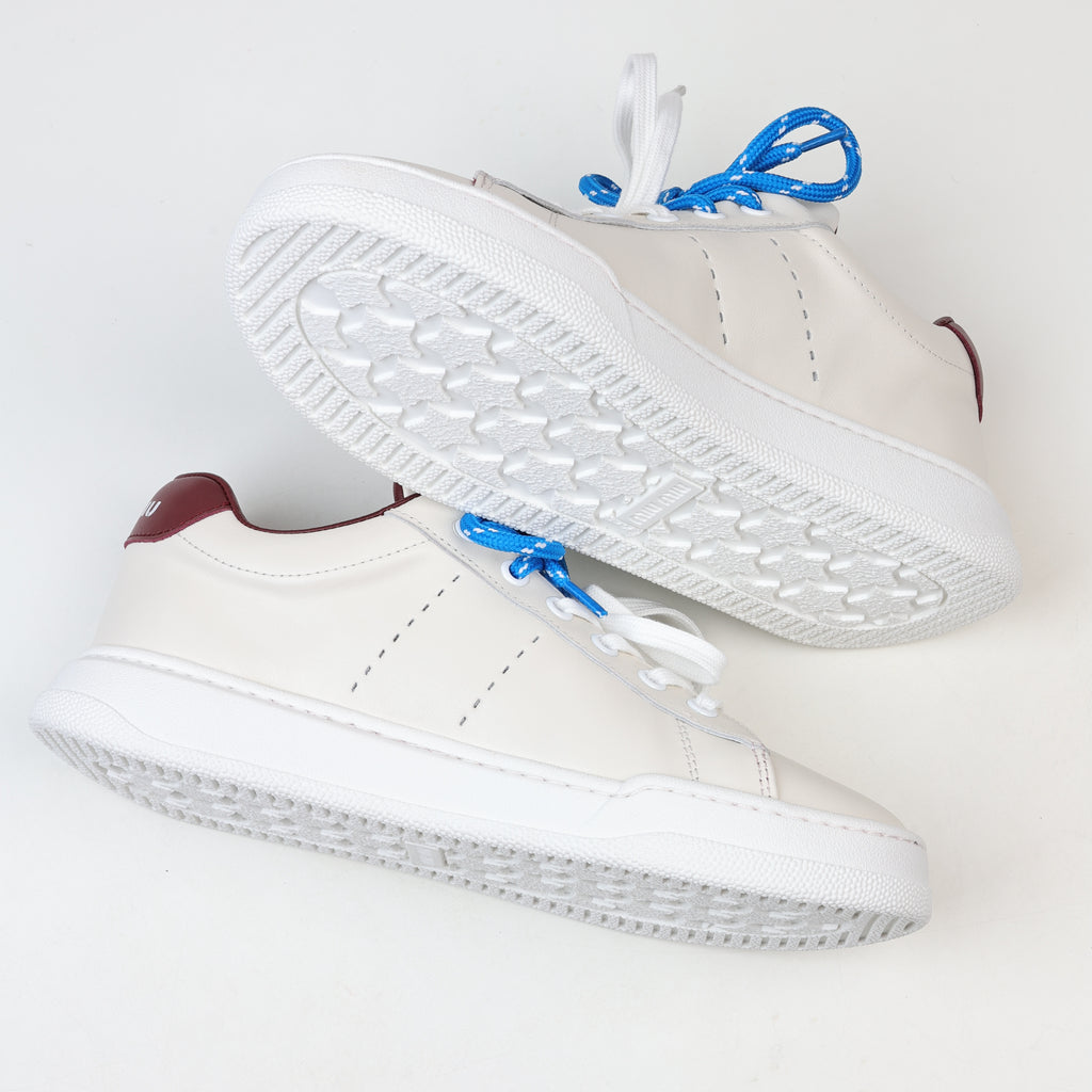 Miu Miu Double Laces Leather Low Top Sneakers