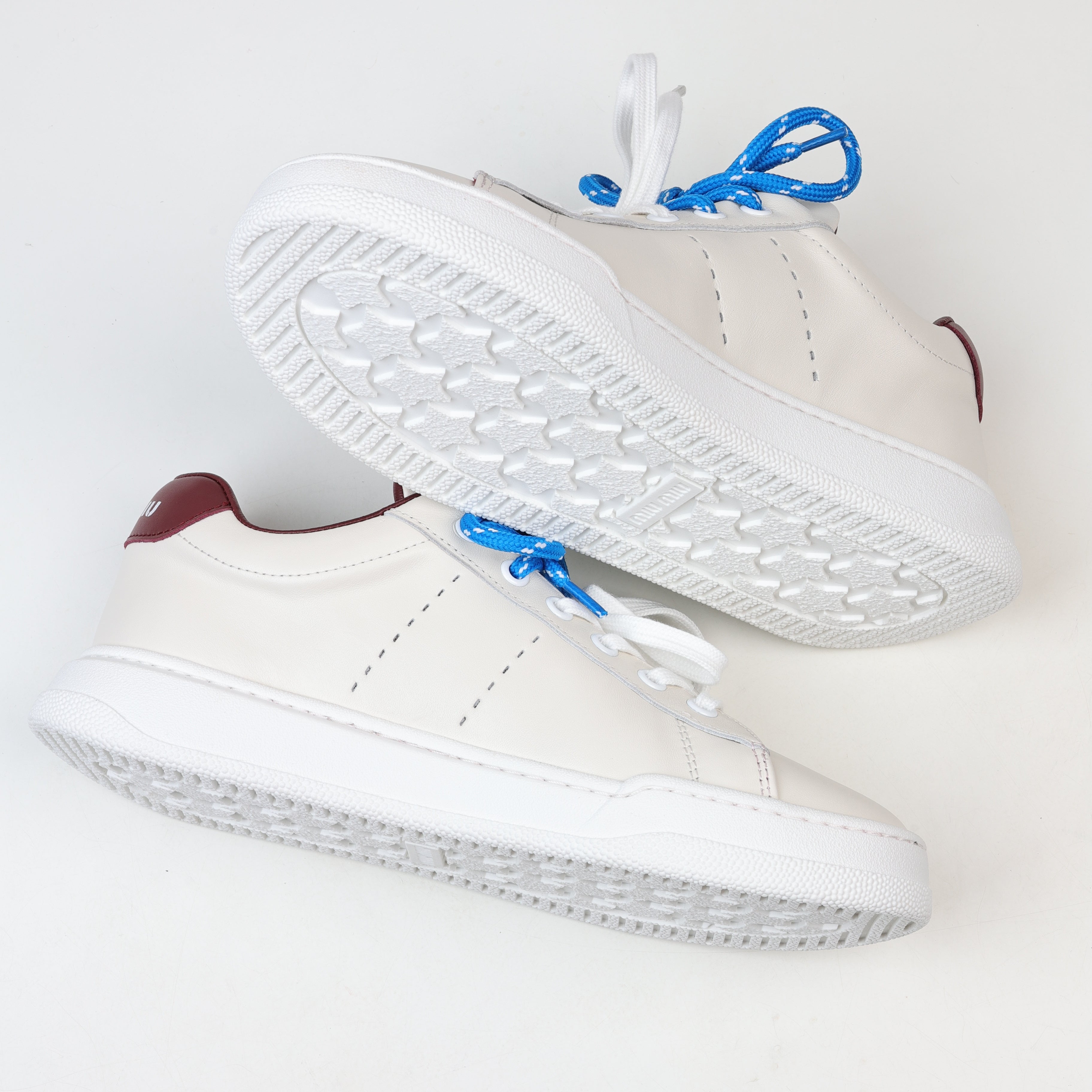 Miu Miu Double Laces Leather Low Top Sneakers