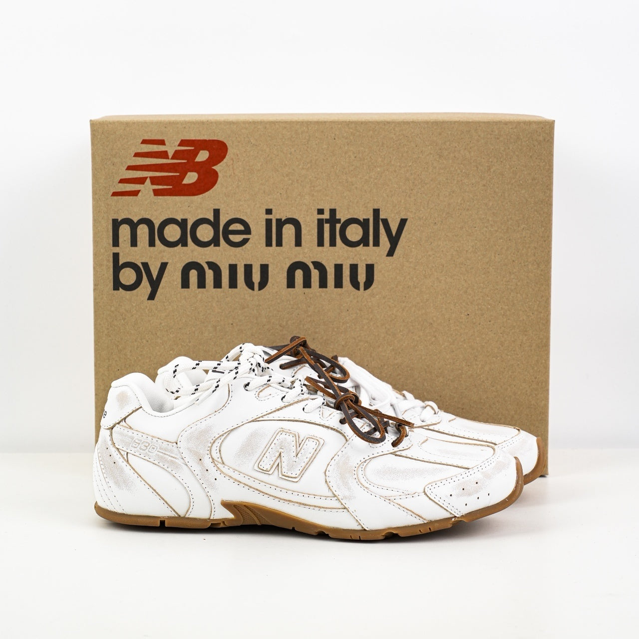 Miu Miu x New Balance 530 SL Suede and Mesh Sneakers