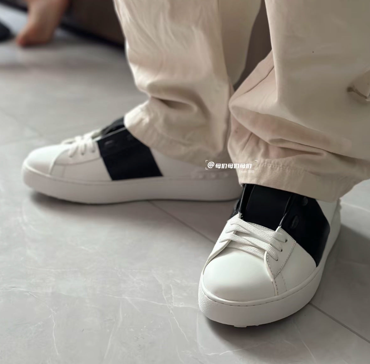 Valentino Open Leather Sneakers