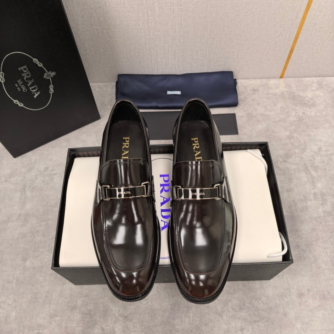 Prada Brushed Leather Loafers