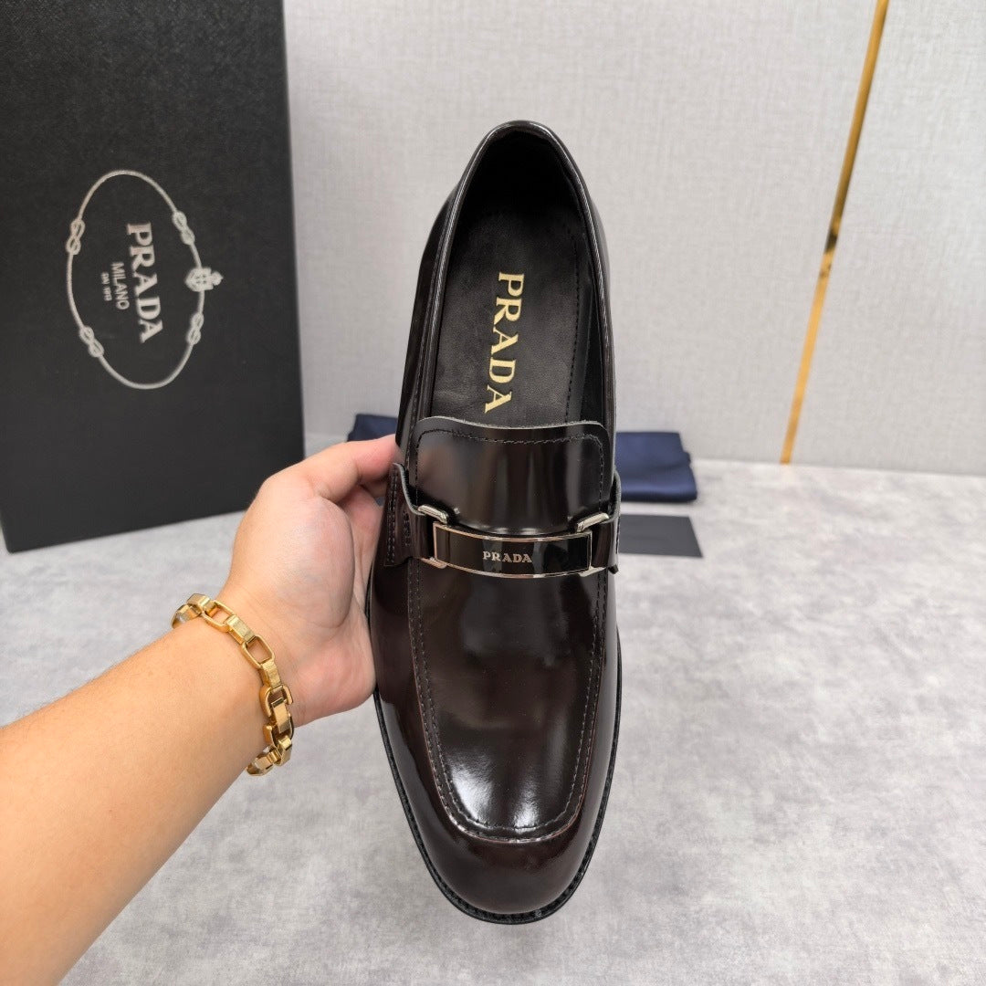 Prada Brushed Leather Loafers