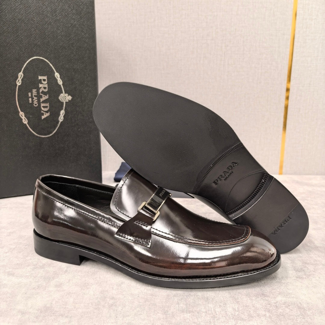 Prada Brushed Leather Loafers