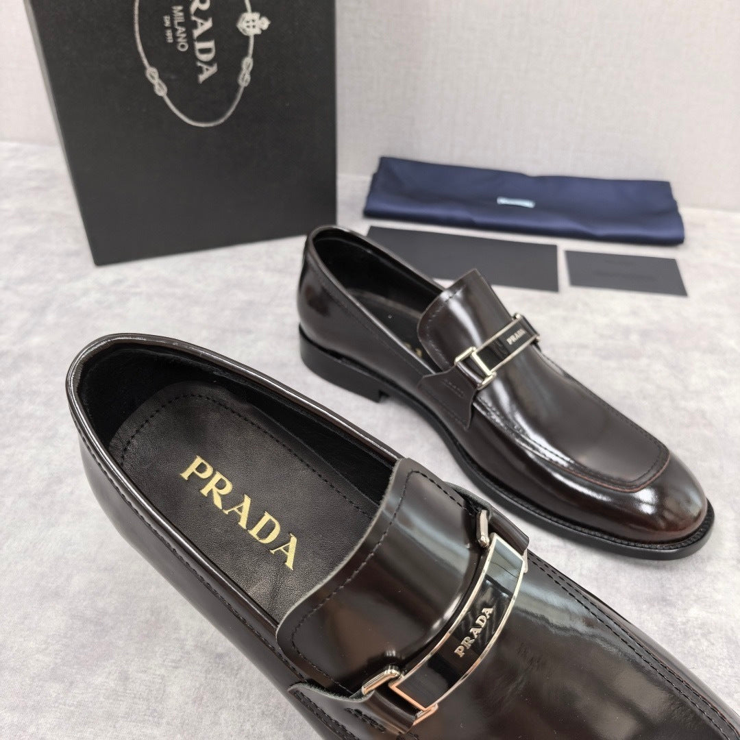 Prada Brushed Leather Loafers