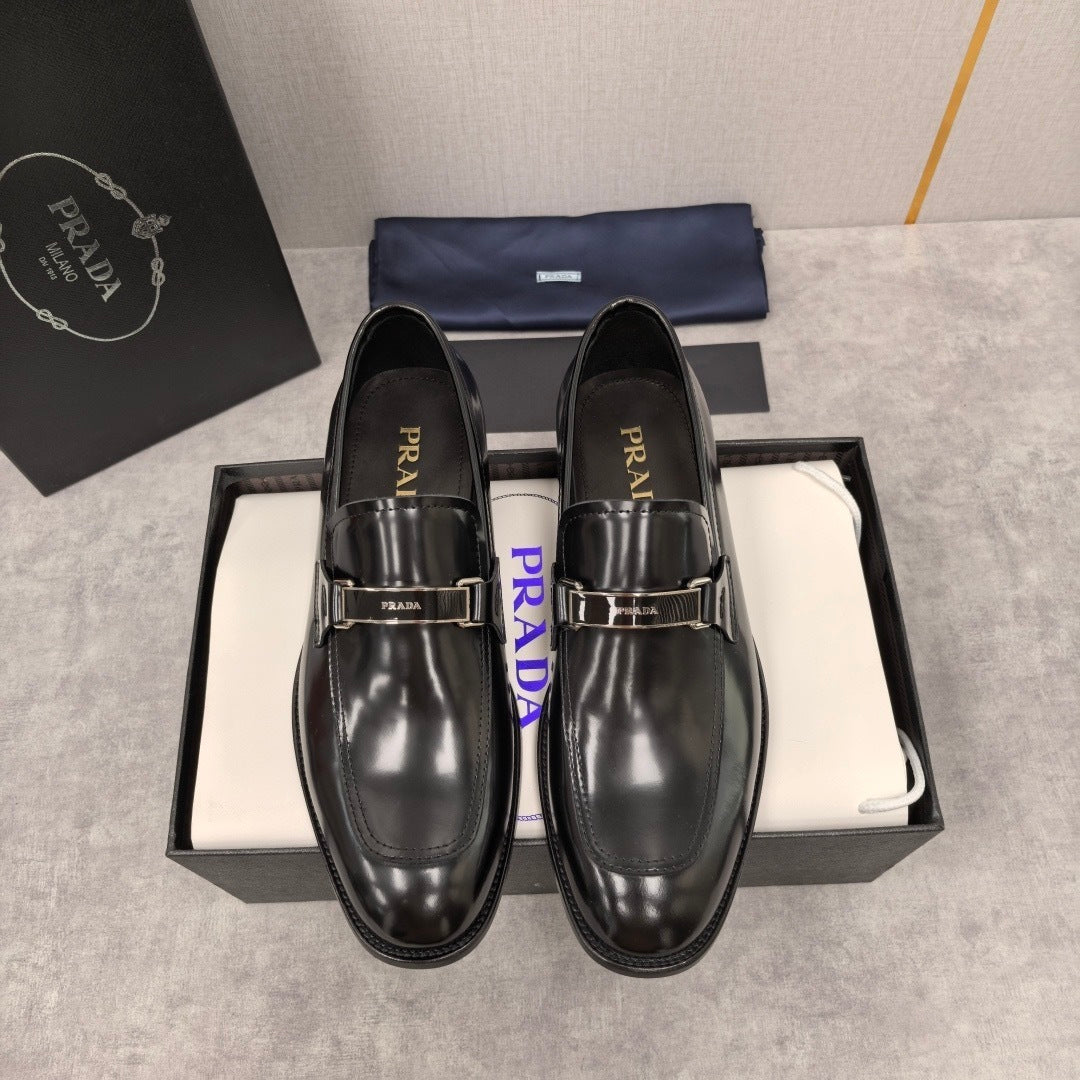 Prada Brushed Leather Loafers
