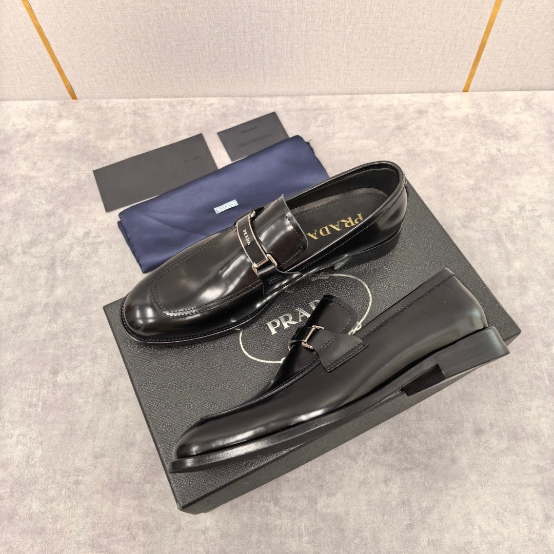 Prada Brushed Leather Loafers