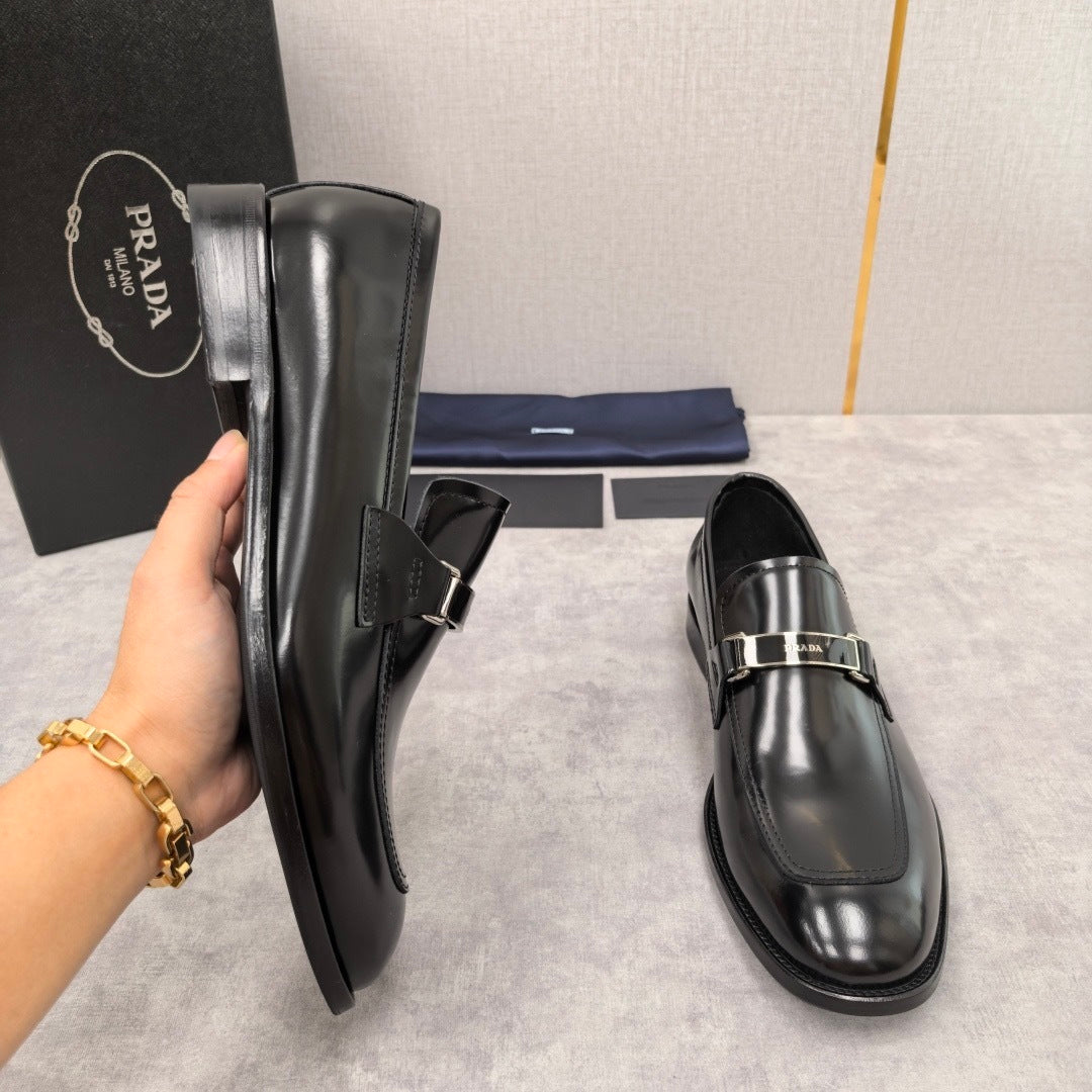 Prada Brushed Leather Loafers