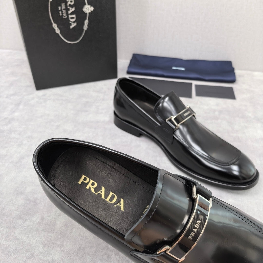 Prada Brushed Leather Loafers