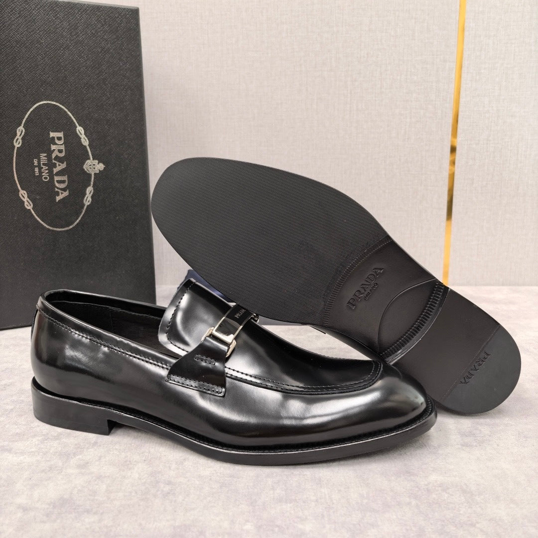 Prada Brushed Leather Loafers