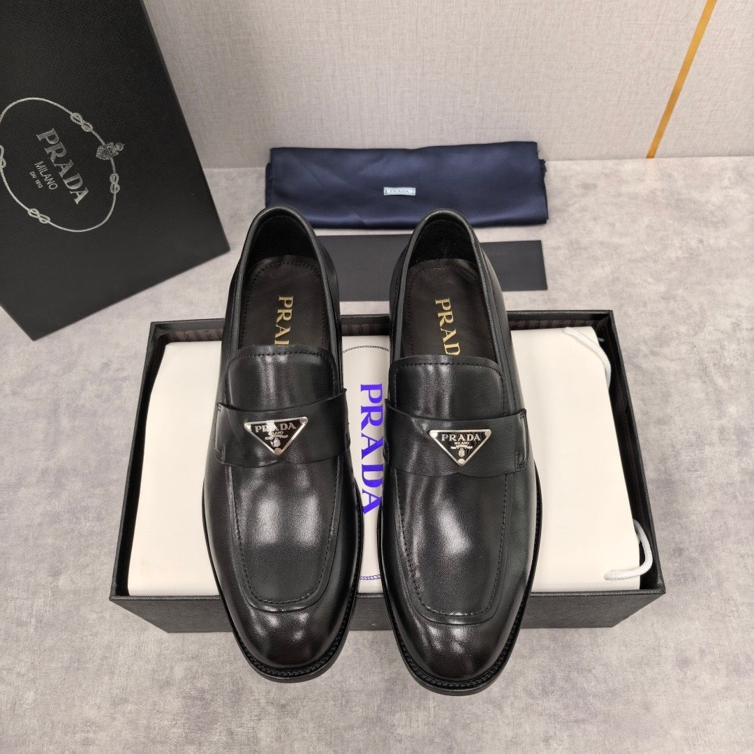 Prada Brushed Leather Loafers