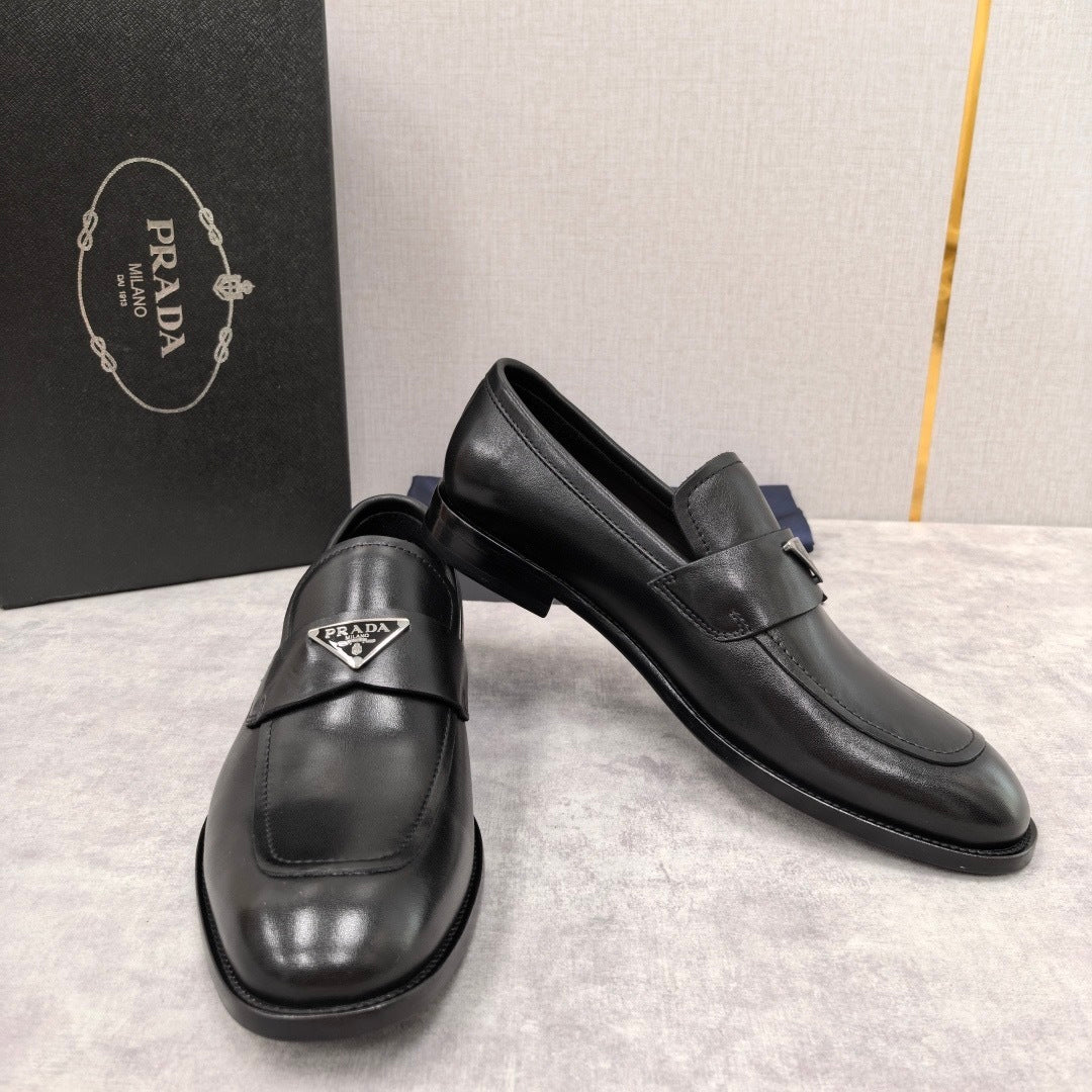 Prada Brushed Leather Loafers