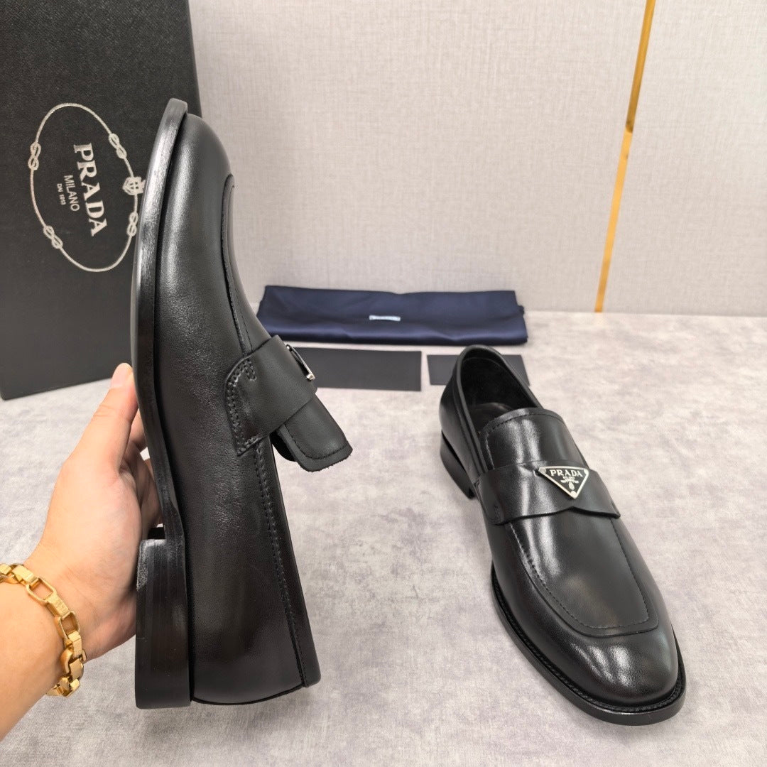 Prada Brushed Leather Loafers