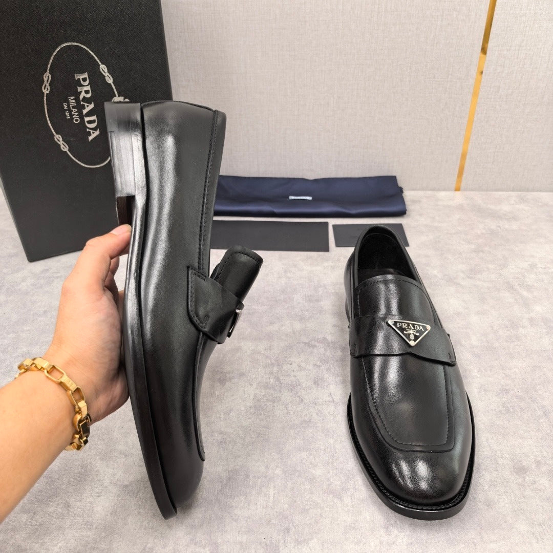 Prada Brushed Leather Loafers