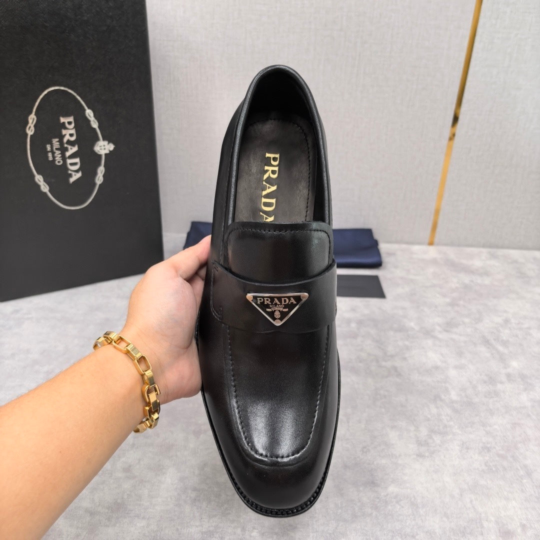 Prada Brushed Leather Loafers