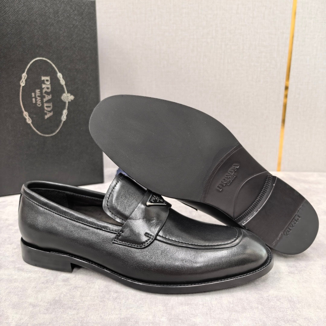 Prada Brushed Leather Loafers