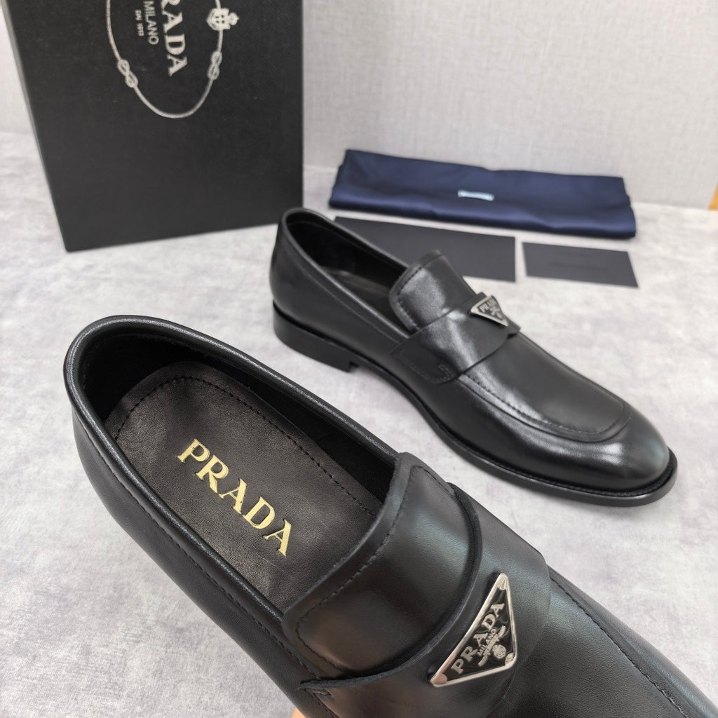 Prada Brushed Leather Loafers