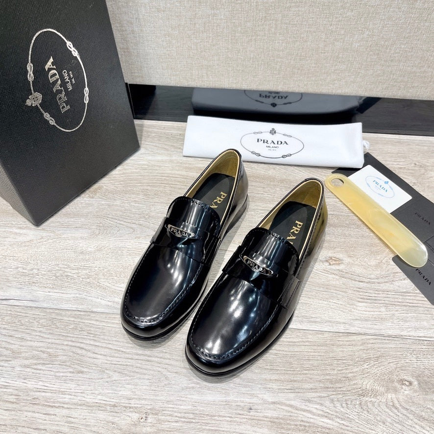 Prada Brushed Leather Loafers