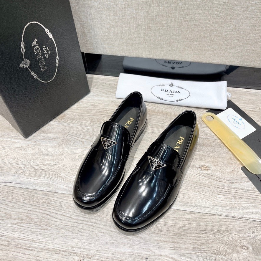 Prada Brushed Leather Loafers
