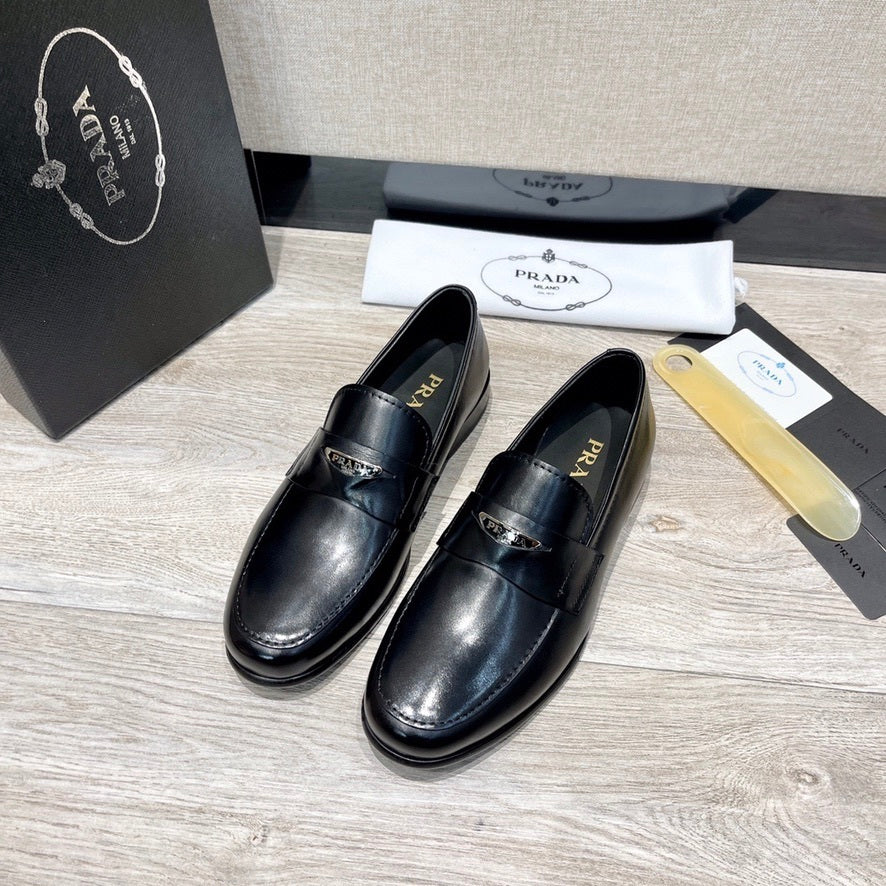 Prada Brushed Leather Loafers