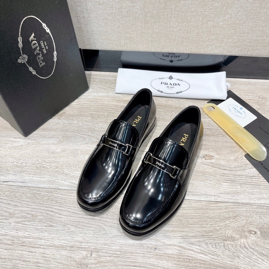 Prada Brushed Leather Loafers