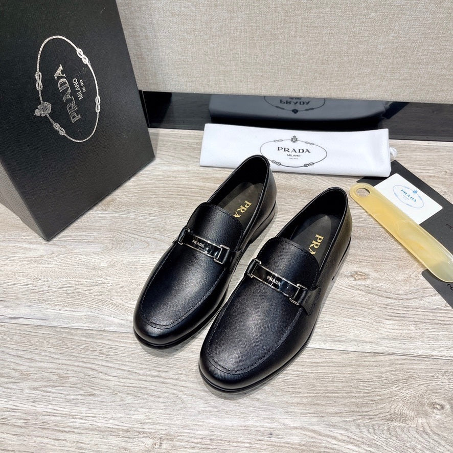 Prada Brushed Leather Loafers