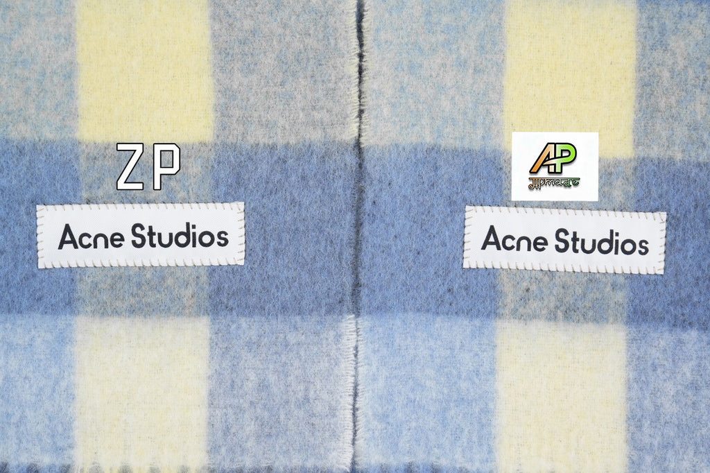 Acne Studios Checkered Logo Alpaca Wool Scarf