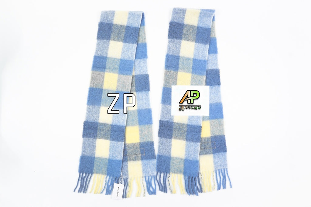 Acne Studios Checkered Logo Alpaca Wool Scarf