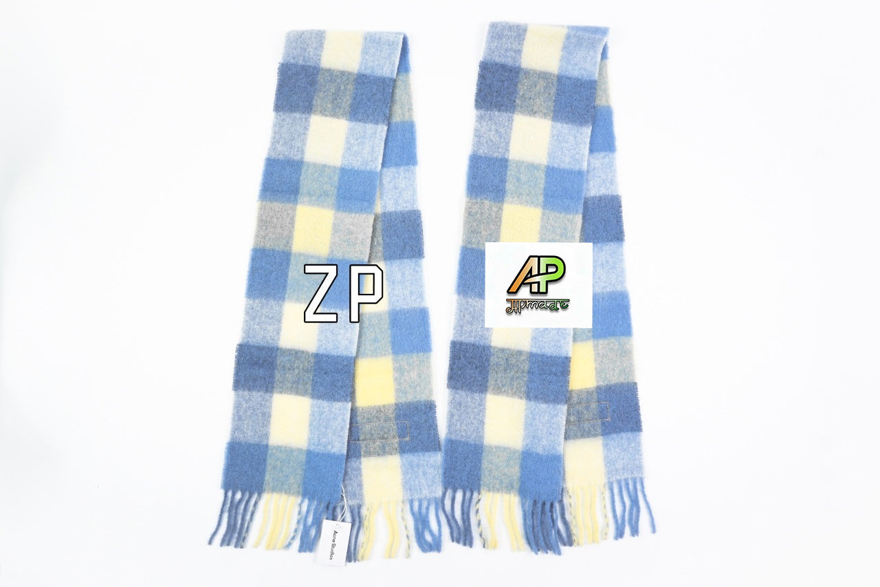 Acne Studios Checkered Logo Alpaca Wool Scarf