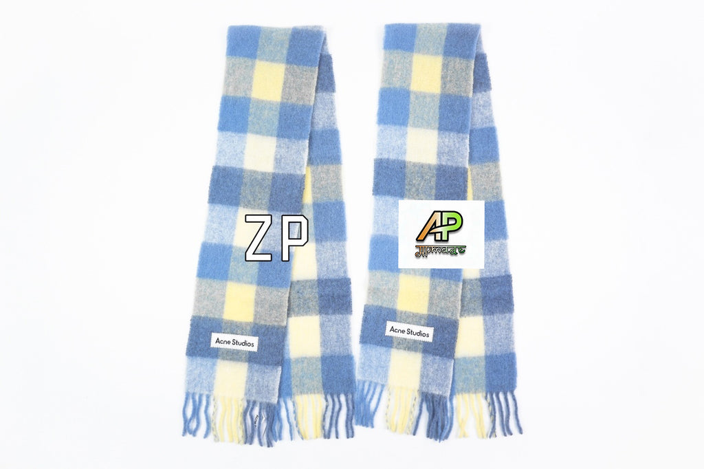 Acne Studios Checkered Logo Alpaca Wool Scarf