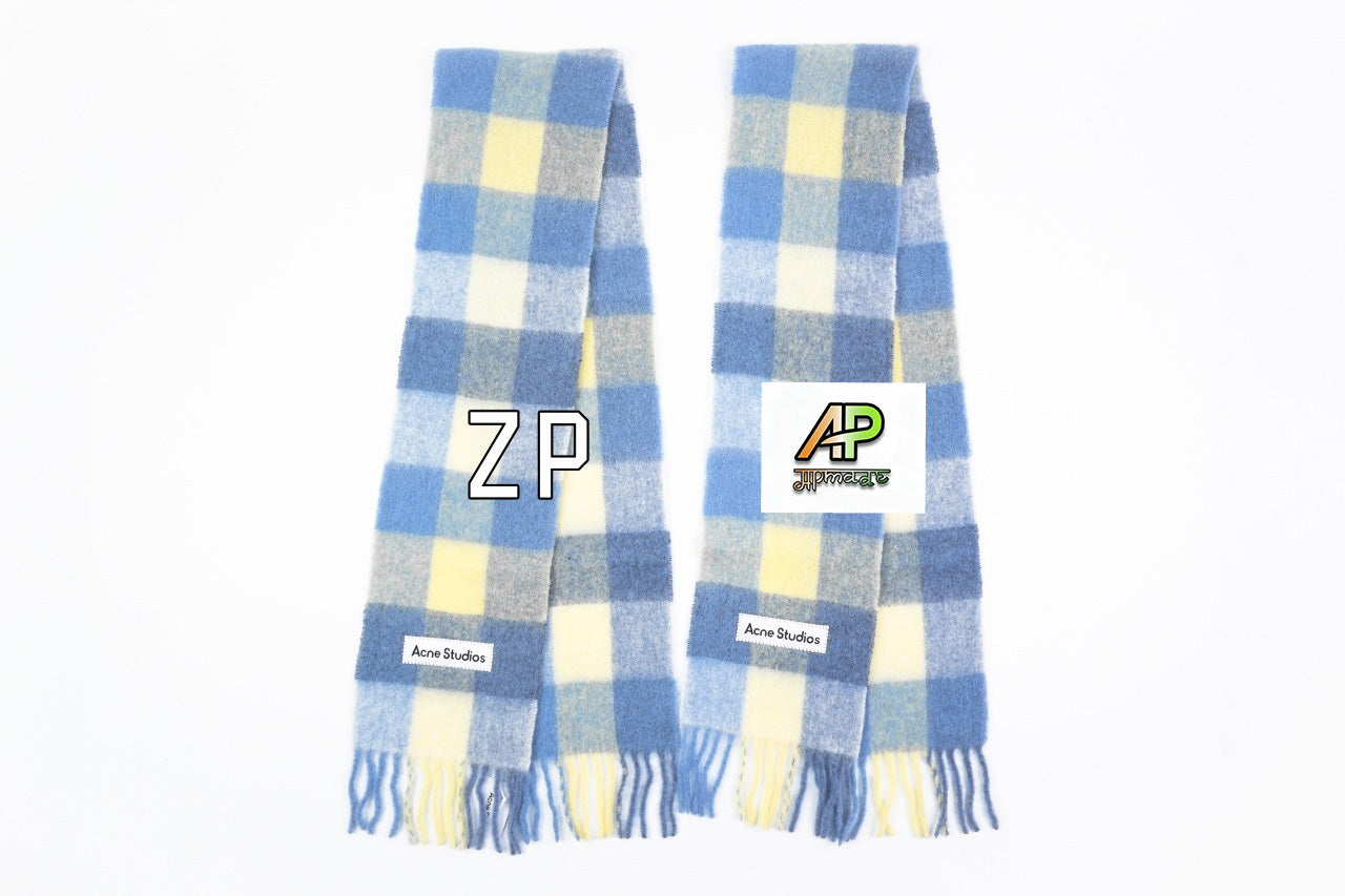 Acne Studios Checkered Logo Alpaca Wool Scarf