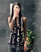 Hermès Clefa Leather Patchwork Fleece Scarf