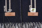 Hermès Clefa Leather Patchwork Fleece Scarf