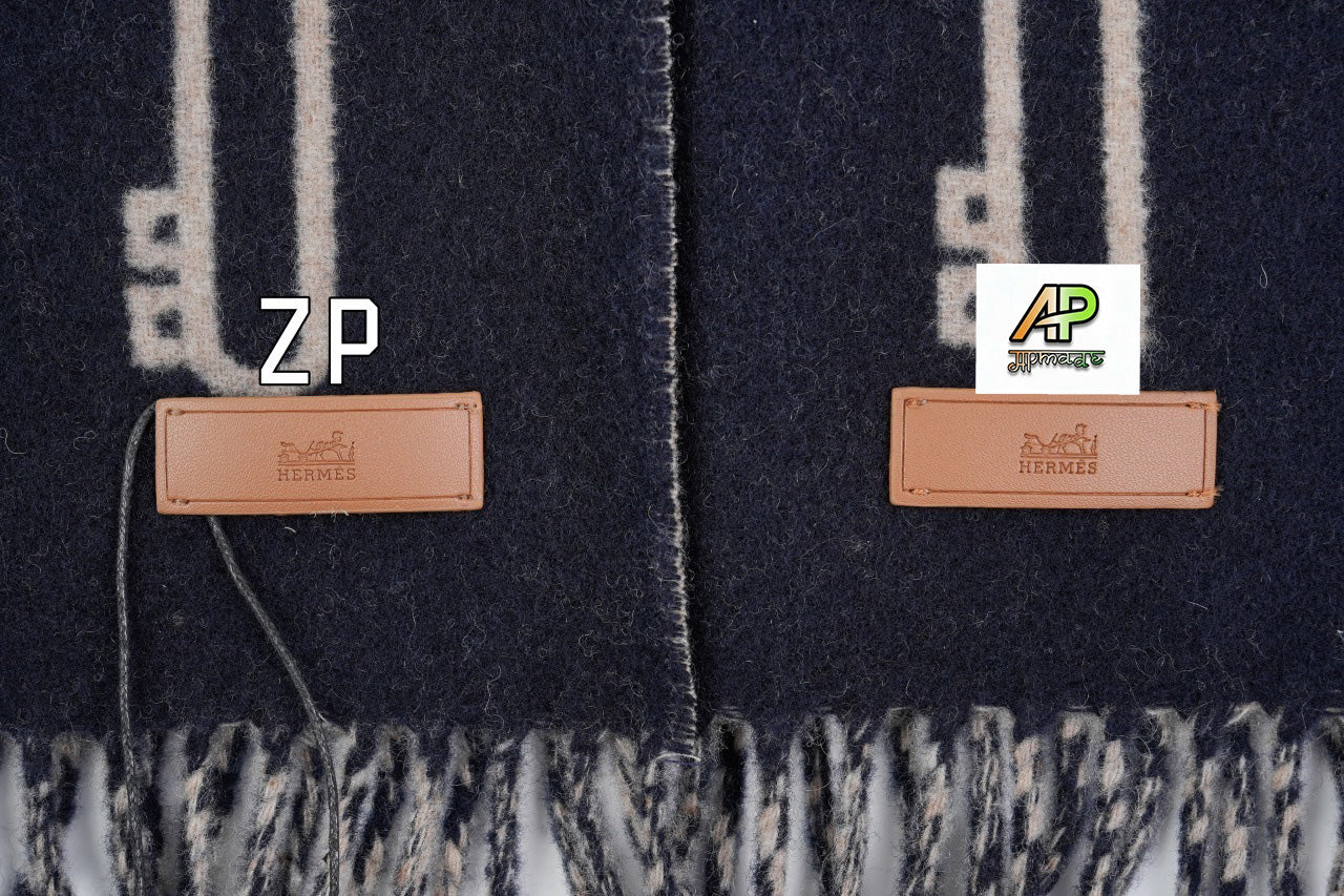 Hermès Clefa Leather Patchwork Fleece Scarf