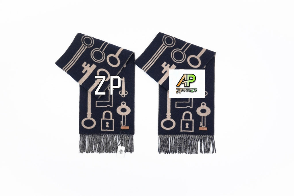 Hermès Clefa Leather Patchwork Fleece Scarf