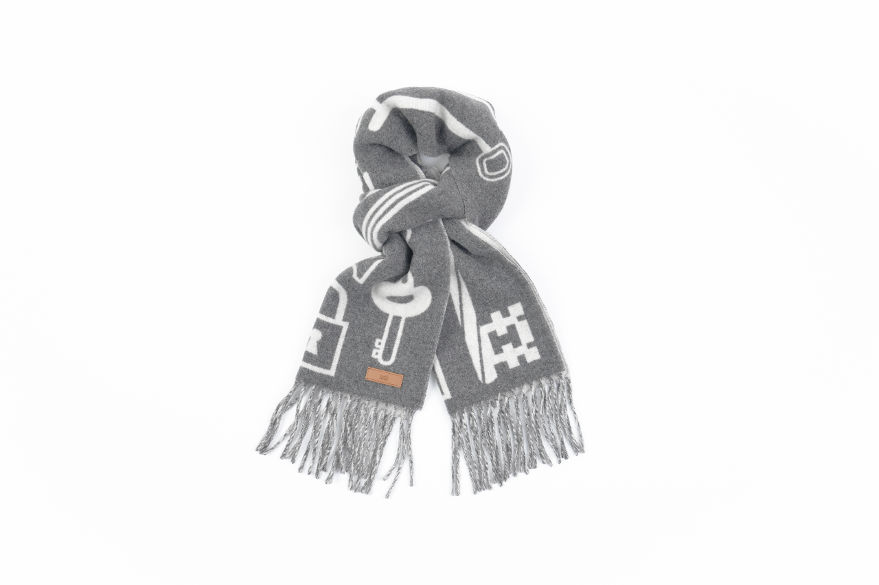 Hermès Clefa Leather Patchwork Fleece Scarf