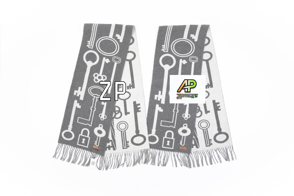 Hermès Clefa Leather Patchwork Fleece Scarf