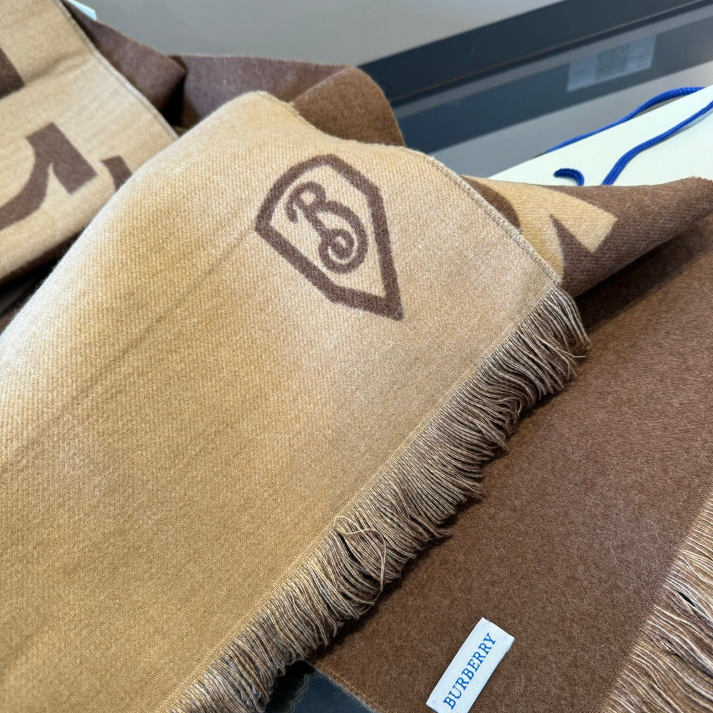 Burberry Double-Sided Logo Cashmere Scarf