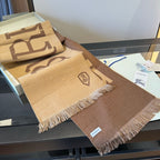 Burberry Double-Sided Logo Cashmere Scarf