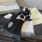 Burberry Double-Sided Logo Cashmere Scarf
